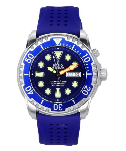 Ratio FreeDiver Version 02 Helium Safe 1000M Saphir Automatik Blaues Zifferblatt 1068HA90-34VA-BLU-V02 Herrenuhr