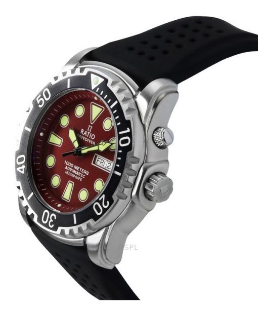 Ratio FreeDiver Version 02 Helium Safe 1000M Saphir Automatik Rotes Zifferblatt 1068HA90-34VA-RED-V02 Herrenuhr