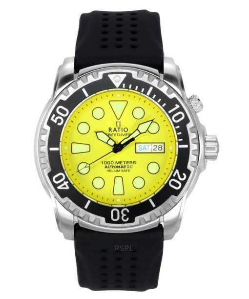 Ratio FreeDiver Version 03 Helium Safe 1000M Automatik Gelbes Zifferblatt 1068HA90-34VA-YLW-V03 Herrenuhr