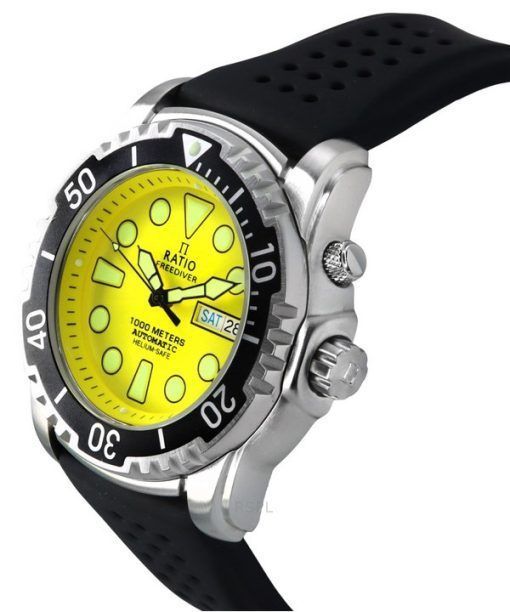 Ratio FreeDiver Version 03 Helium Safe 1000M Automatik Gelbes Zifferblatt 1068HA90-34VA-YLW-V03 Herrenuhr