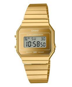 Casio Vintage Digital Gold Edelstahl Quarz A700WEVG-9A Unisex Uhr