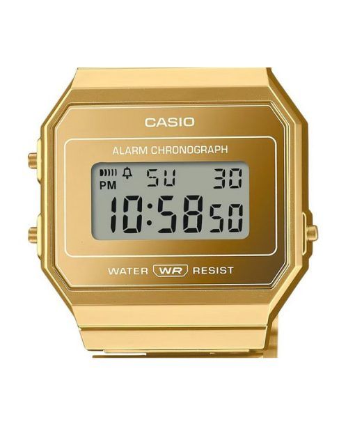 Casio Vintage Digital Gold Edelstahl Quarz A700WEVG-9A Unisex Uhr