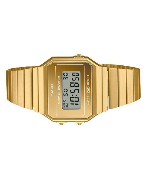 Casio Vintage Digital Gold Edelstahl Quarz A700WEVG-9A Unisex Uhr