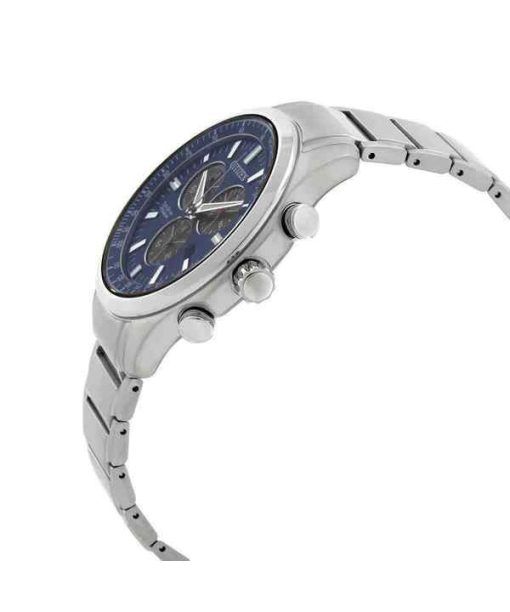 Citizen Eco-Drive Super Titanium Chronograph blaues Zifferblatt AT2530-85L 100M Herrenuhr