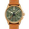 AVI-8 Spitfire Lock Chronograph Lederarmband Bronze Grünes Zifferblatt Quarz AV-4089-02 Herrenuhr