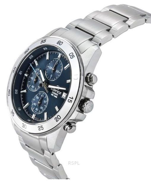 Casio Edifice Analog Standard Chronograph Edelstahl Blaues Zifferblatt Quarz EFR-526D-2A 100M Herrenuhr