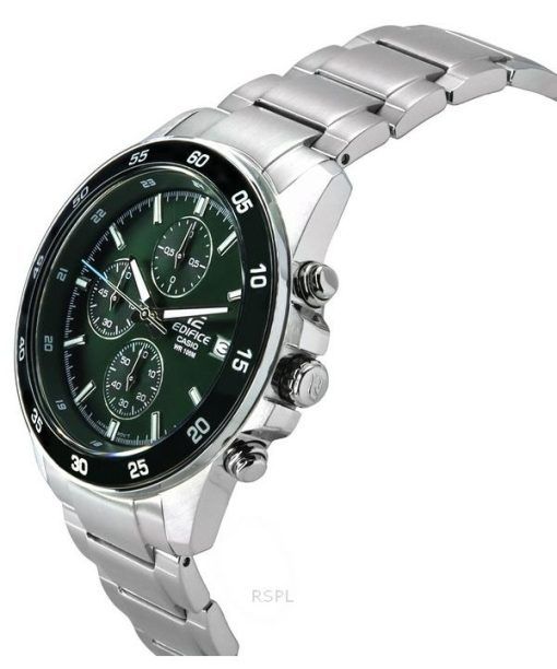 Casio Edifice Analog Standard Chronograph Edelstahl Grünes Zifferblatt Quarz EFR-526D-3A 100M Herrenuhr