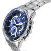 Casio Edifice Analog Standard Chronograph Edelstahl Blaues Zifferblatt Quarz EFR-552D-2A 100M Herrenuhr