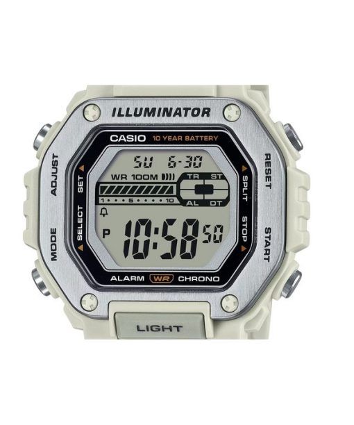 Casio Standard Digital weißes Harzarmband Quarz MWD-110H-8AV 100M Herrenuhr