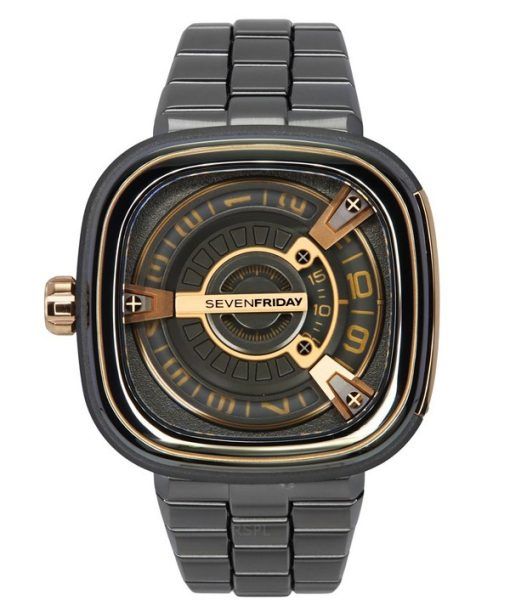 Sevenfriday M-Serie Edelstahl schwarzes Zifferblatt Automatik M2/02M SF-M2-02M Herrenuhr