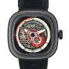 Sevenfriday P-Serie Rubinrotes und karbongraues und rotes Skelett-Zifferblatt Automatik PS3/02 SF-PS3-02 100M Herrenuhr