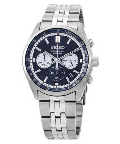 Seiko Discover More Chronograph Edelstahl blaues Zifferblatt Quarz SSB427P1 100M Herrenuhr