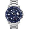 Bulova Marine Star Precisionist Edelstahl blaues Zifferblatt Quarz Taucheruhr 96B433 200M Herrenuhr