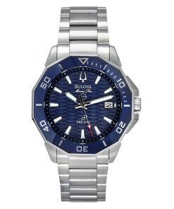 Bulova Marine Star Precisionist Edelstahl blaues Zifferblatt Quarz Taucheruhr 96B433 200M Herrenuhr