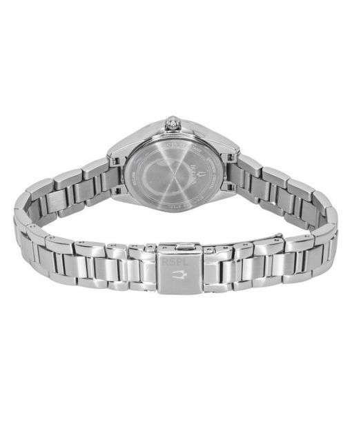 Bulova Sutton Diamond Accents Edelstahl Hellblaues Zifferblatt Quarz 96P250 Damenuhr