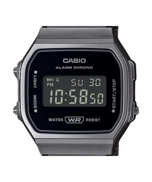 Casio Vintage Digital Edelstahl Mesh Armband Quarz A168WEMB-1B Unisex Uhr