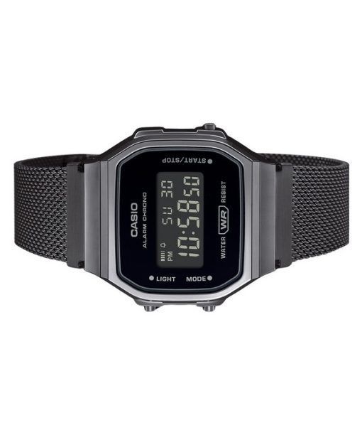 Casio Vintage Digital Edelstahl Mesh Armband Quarz A168WEMB-1B Unisex Uhr