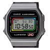 Casio Vintage Digital UNO Collaboration Modell Edelstahlarmband Quarz A168WEUC-1A Unisex Uhr