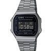 Casio Vintage Digital Edelstahlarmband schwarzes Zifferblatt Quarz A168WGG-1B Unisex Uhr