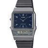 Casio Vintage Analog Digital Dual Time Edelstahlarmband Blaues Zifferblatt Quarz AQ-800EB-2A Unisex Uhr