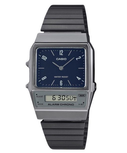 Casio Vintage Analog Digital Dual Time Edelstahlarmband Blaues Zifferblatt Quarz AQ-800EB-2A Unisex Uhr