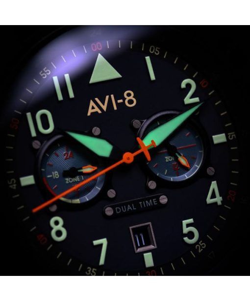 AVI-8 Hawker Hurricane Carey Dual Time Gütersloh Edelstahl Blaues Zifferblatt AV-4088-22 Herrenuhr