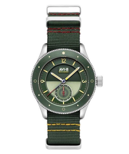 AVI-8 Flyboy Airmaster Sector Meca-Quartz Vert Grünes Nylonarmband Grünes Zifferblatt AV-4112-02 Herrenuhr