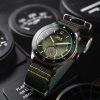 AVI-8 Flyboy Airmaster Sector Meca-Quartz Vert Grünes Nylonarmband Grünes Zifferblatt AV-4112-02 Herrenuhr