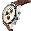 Fossil Sport Tourer Chronograph Braunes Lederarmband Cremefarbenes Zifferblatt Quarz FS6042 Herrenuhr