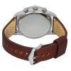 Fossil Sport Tourer Chronograph Braunes Lederarmband Cremefarbenes Zifferblatt Quarz FS6042 Herrenuhr