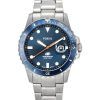 Fossil Blue Dive Edelstahl blaues Zifferblatt Quarz FS6050 100M Herrenuhr