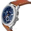 Fossil Machine Chronograph Lederarmband blaues Zifferblatt Quarz FS6059 Herrenuhr