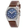 Hamilton Khaki Field Expedition Lederarmband blaues Zifferblatt Automatik H70225540 100M Herrenuhr