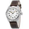 Hamilton Khaki Field Expedition Lederarmband weißes Zifferblatt Automatik H70315510 100M Herrenuhr