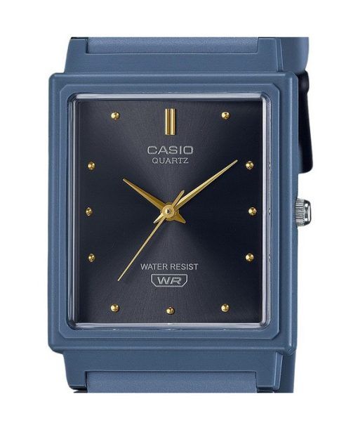 Casio POP Analog blaues Harzarmband schwarzes Zifferblatt Quarz MQ-38UC-2A2 Damenuhr