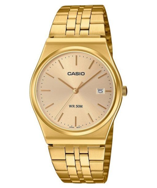 Casio Standard Analog Goldfarben Edelstahl Gold Zifferblatt Quarz MTP-B145G-9AV Unisex Uhr