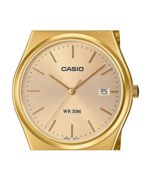 Casio Standard Analog Goldfarben Edelstahl Gold Zifferblatt Quarz MTP-B145G-9AV Unisex Uhr