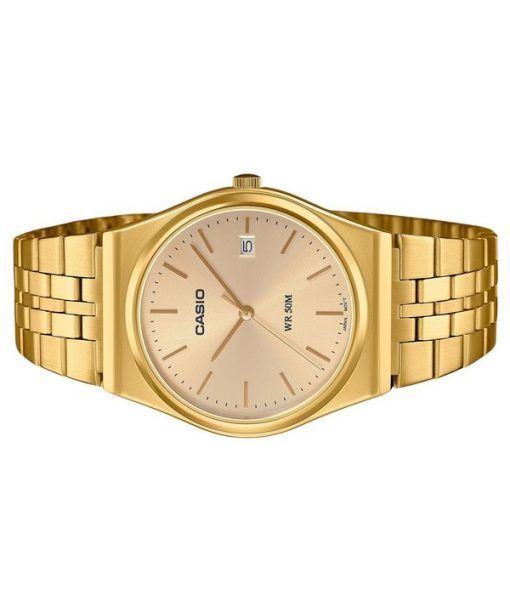 Casio Standard Analog Goldfarben Edelstahl Gold Zifferblatt Quarz MTP-B145G-9AV Unisex Uhr