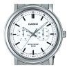 Casio Standard Analog Edelstahl weißes Zifferblatt Quarz MTP-E335D-7EV Herrenuhr