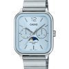 Casio Standard Analog Mondphase Edelstahl Babyblau Zifferblatt Quarz MTP-M305D-2AV Herrenuhr