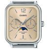 Casio Standard Analog Mondphase Edelstahl Champagner Zifferblatt Quarz MTP-M305D-9AV Herrenuhr