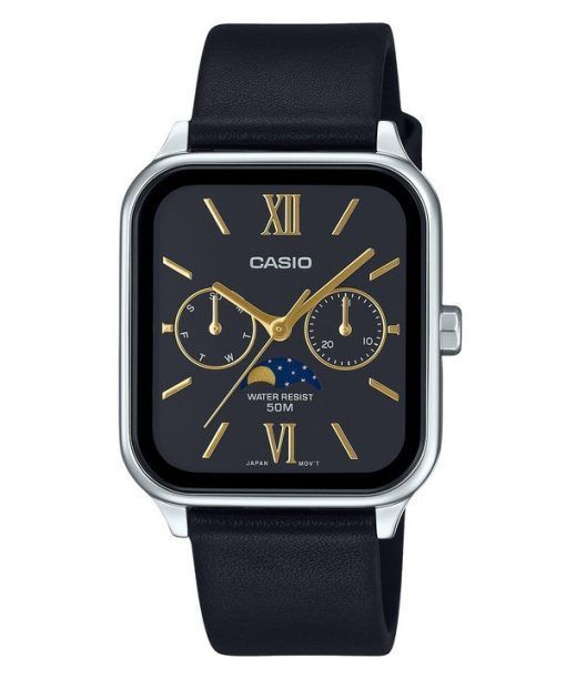 Casio Standard Analog Lederarmband schwarzes Zifferblatt Quarz MTP-M305L-1A2V Herrenuhr