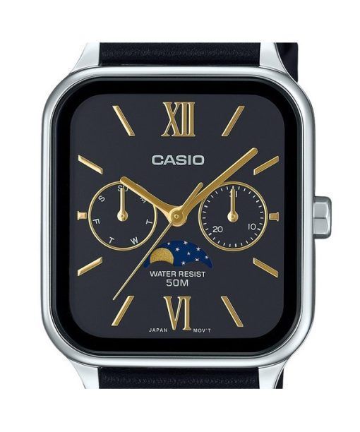 Casio Standard Analog Lederarmband schwarzes Zifferblatt Quarz MTP-M305L-1A2V Herrenuhr