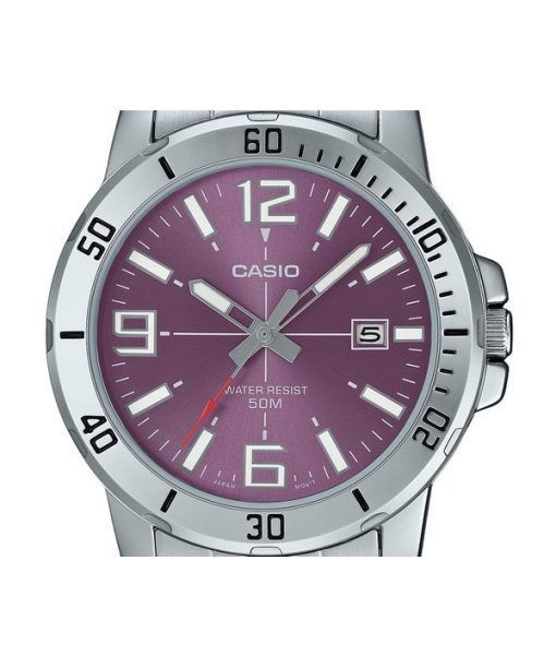 Casio Standard Analog Edelstahl Lila Zifferblatt Quarz MTP-VD01D-6BV Herrenuhr