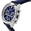 Seiko Spirit Chronograph Lederarmband blaues Zifferblatt Quarz SBTR019 100M Herrenuhr