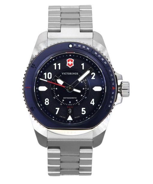 Victorinox Journey 1884 Edelstahl blaues Zifferblatt Quarz Taucheruhr 241978 200M Herrenuhr