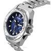 Victorinox Swiss Army INOX Chronograph Edelstahl Blaues Zifferblatt Quarz Taucheruhr 241985 200M Herrenuhr