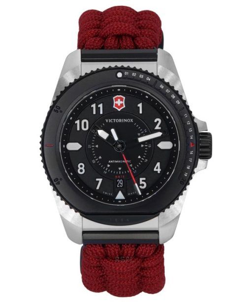 Victorinox Journey 1884 Limited Edition Paracord-Armband schwarzes Zifferblatt Quarz-Taucheruhr 242016-1 200M Herrenuhr mit Gesc