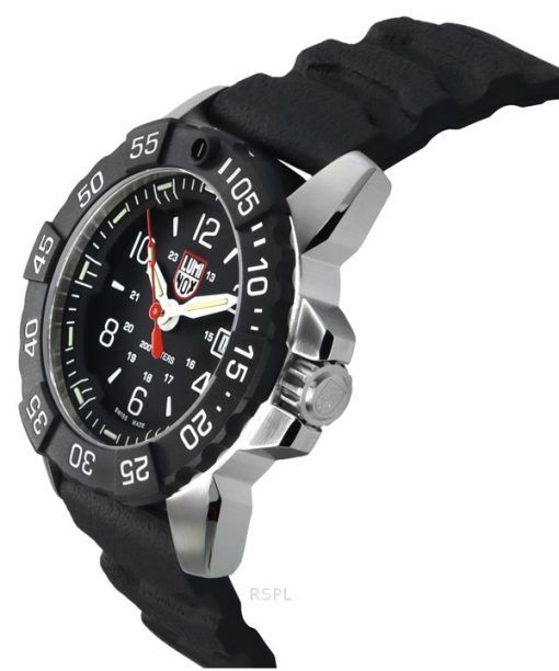 Luminox Navy Seal RSC Taucheruhr mit Kautschukarmband und schwarzem Zifferblatt, XS.3251.CB, 200 M, Herren