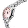 Bulova Sutton Edelstahl Diamant Akzente rosa Zifferblatt Quarz 96P249 Damenuhr